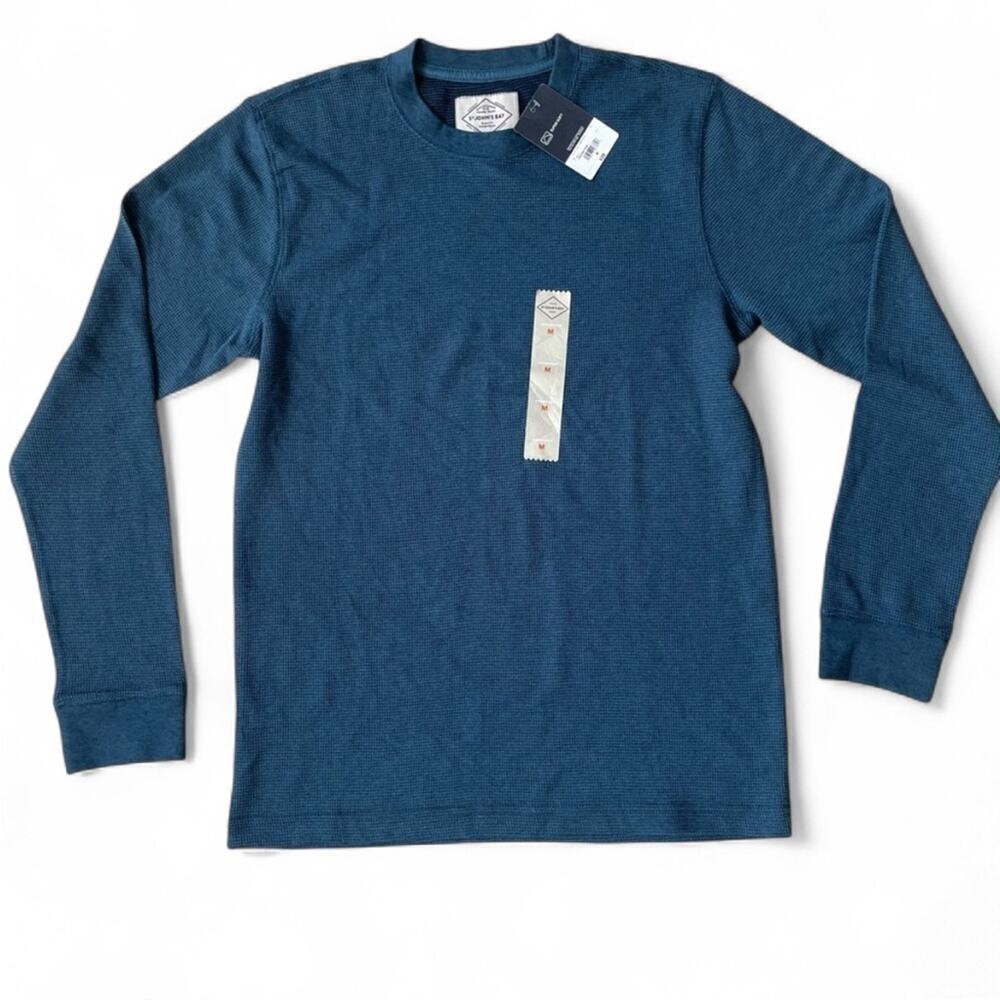 St. John’s Bay Long-sleeved Thermal Knit in Laguna Teal Size Medium in Men’s